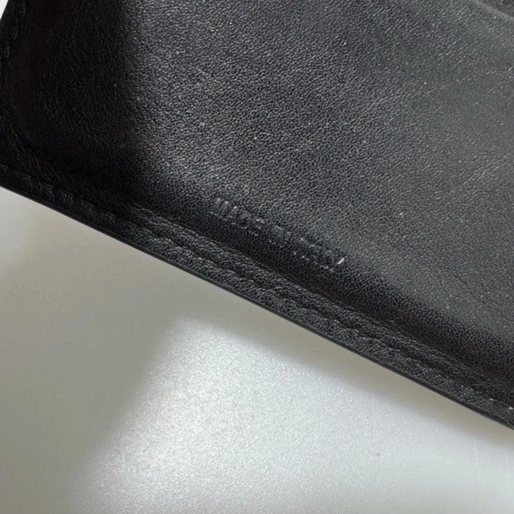 Moschino Black Leather Money Clip with Gold Logo